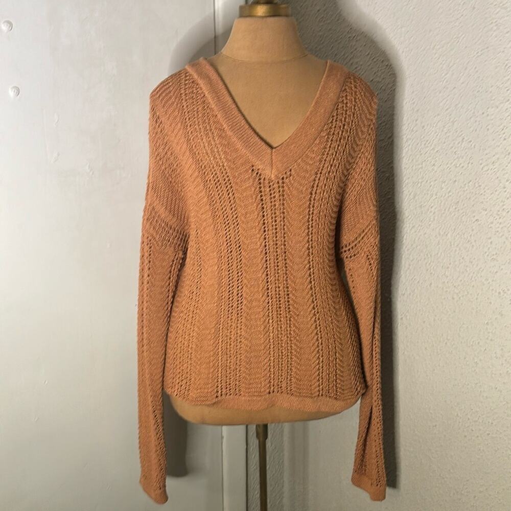 Lulus Knit Long Sleeve Brown Sweater S Cherry Girl Fisherman Cozycore Classicore